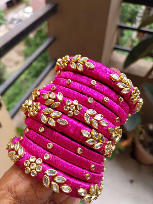 Silk thread bangle set