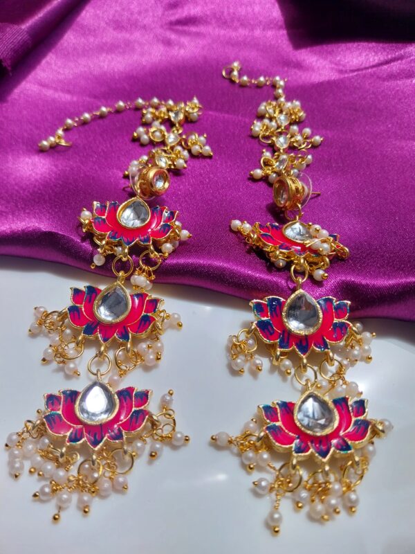 Lotus kundan earrings