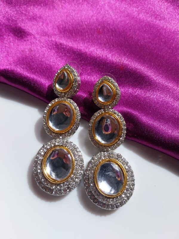 Polki zircon earrings