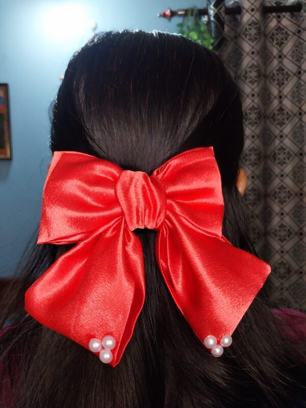 Pigtail satin hair bow - Image 2