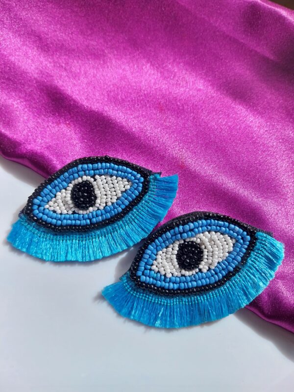 Evil eye beaded earrings